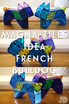 Magna-Tiles Idea: French Bulldog / Dog Magnatile Ideas Buildings, Robot Magnatiles, Easy Magnatile Builds, Things To Make With Magnatiles, Magnatiles Building Ideas, Easy Magnatile Ideas, Simple Magnatiles Ideas, Things To Build With Magnatiles, Magnetiles Builds