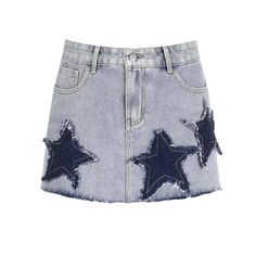 Make a statement this summer with our Y2K-inspired Stars Embroidery Mini Denim Skirt from the 2023 Spring-Summer Collection! With its mid-waistline fit. zipper & button closure. and unique raw hem. this traditional piece is a fashionista's dream come true.Why You'll Love This Skirt Retro Meets Modern: Get ready to be a quintessential trendsetter. as this skirt blends vintage allure and modern trend. Mid-Waistline Fit: Show off your curves with confidence while being informal in this mid-waistlin Mini Skirt Winter, Winter Skirt Fashion, Short Jean Skirt, Womens Denim Skirts, Trendy Denim, Denim Skirt Women, Denim Patterns, Denim Patches, Winter Skirt