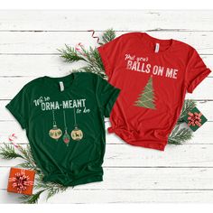 These matching shirts are sure to be a hilarious hit at this year's holiday festivities - whether in person or virtual! This super comfy tee has just the right amount of stretch, and the unisex cut is flattering for both men and women. LOOKING FOR MORE MATCHING TEE STYLES? https://etsy.me/2JsqsDr SIZING Please note that sizes are unisex, so it will fit both men and women. If you prefer a more snug fit, you may consider sizing down. A chart is attached to help you choose your correct size. DETAIL Sarcastic Couple, Couples Shirts Funny, Husband And Wife Shirts, Hubby Wifey Shirts, Wife Shirts, Funny Couple Shirts, Christmas Couples, Christmas Puns, Couples Shirts