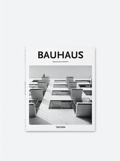 the cover of bauhaus magazine with an image of several tables and chairs