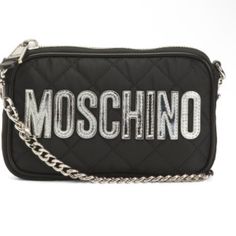 Brand New Purse With Dust Bag Evening Bags With Embroidered Logo, Bear Leather, Moschino Bags, Micro Bag, Leather Belt Bag, Biker Leather, Cross Bag, Chain Crossbody Bag, Leather Bucket Bag