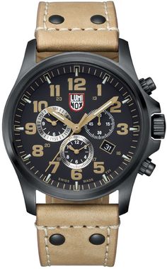 1945 - Authorized Luminox watch dealer - Mens Luminox ATACAMA FIELD CHRONOGRAPH ALARM 1940, Luminox watch, Luminox watches Luminox Watches, Brown Watches, Brown Leather Watch, Field Watches, Field Day, Navy Seals, Brown Leather Strap