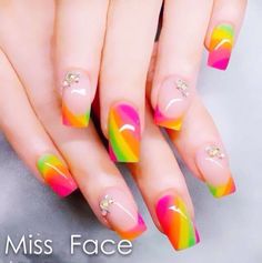 Rainbow nailssss Pretty Nail Designs, Pretty Nails, Nail Designs, Nail Art, Rainbow, Nails, Design, Art, Nail Arts