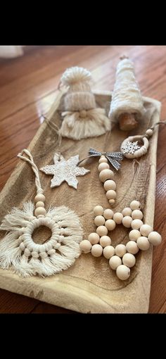 some beads and other items on a table