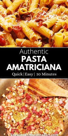 Pasta Amatriciana is one of Rome's four classic pasta recipes and it is so easy to make. Made with rigatoni or bucatini pasta, guanciale and canned tomatoes, this Roman pasta dish can be ready and on the table in just 30 minutes.