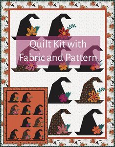 the quilt kit is designed to look like witches