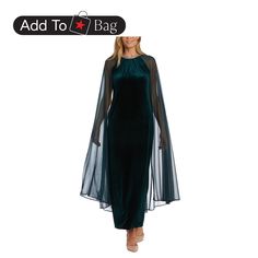 in stock Velvet Cape, Cape Gown, Velvet Gown, Dress Details, Round Neckline, Floor Length, Cape, In Store, Pick Up