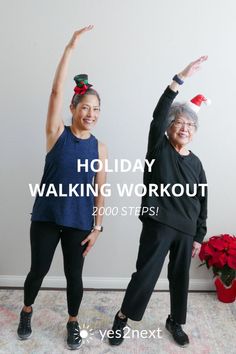 Our 15 minute walking workout will rack up 2000 steps and strengthen your cardiovascular system and get you in the holiday spirit! Fun Dance Moves, 25 Minute Workout, Osteoporosis Exercises, Gymnastics Routines, Walk Dance, Exercise Walking