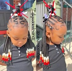 Hair Styles Baby Girl, School Hair Styles, Kids Braids With Beads, Girls Braided Hairstyles Kids, Back To School Styles, Kid Braids