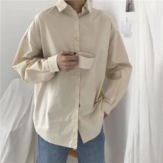 Solid Loose Casual Blouse Shirt – Tomscloth Casual Blouse Shirts, Drop Shoulder Shirt, Cheap Blouses, White Shirts Women, Oversized Blouse, Women Blouses, Loose Shirts, Urban Wear, Women Sleeve