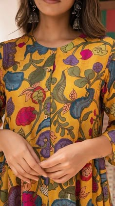 Kalamkari Kurta Designs, Kalamkari Tops, Cotton Kurti For Women, Kalamkari Kurta, Kalamkari Dresses, Kurta Pants, Cotton Pants Women, Kurta Cotton