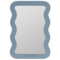 a blue frame mirror on a white background