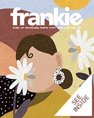 a magazine cover with an image of a woman holding flowers in her hand and the words frankie on it