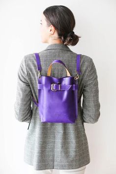 Purple Small Leather Backpack – QisaBags Luxury Rectangular Backpack With Leather Handles, Elegant On-the-go Backpack With Detachable Handle, Luxury Leather Crossbody Backpack With Removable Pouch, Designer Backpack With Top Carry Handle For Everyday Use, Designer Everyday Backpack With Top Carry Handle, Elegant Backpack With Leather Handles For On-the-go, Luxury Backpack With Leather Handles For Daily Use, Elegant Rectangular Leather Backpack For On-the-go, Luxury Leather Backpack With Detachable Strap