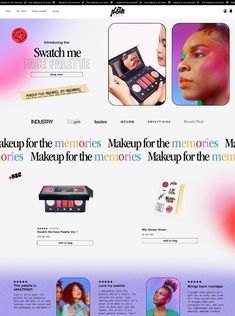 the website is designed to look like it has many different items on it, including makeup