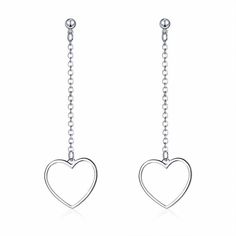 Inexpensive Jewelry, Earrings Chain, Chain Heart, Thread Earrings, Silver Jewelry Fashion, Stunning Jewellery, Dream Clothes, Looks Vintage, 925 Sterling Silver Jewelry