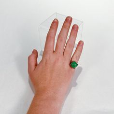 A very fine 14k gold and jade bead Art Deco style ring.  With a large jadeite bead prong set in a 14k gold architectural setting.  Simply a wonderful ring!  Date: Early to Mid 20th Century  Overall Condition: It is in overall good, as-pictured, used estate condition. There is mottling and a fine natural fissure visible to the top of the stone, as well as some very fine & light surface scratches and other signs of expected light wear consistent with age.  Fineness: Marked 14K for gold fineness. Formal Cabochon Chrysoprase Jewelry, Fine Jewelry Chrysoprase Ring, Fine Jade Jewelry For Formal Occasions, Fine Jewelry Jade Ring, Fine Jade Jewelry Ring, Fine Jewelry In Green Chrysoprase, Fine Jewelry Green Chrysoprase, Fine Jade Jewelry For May Birthstone, Green Chrysoprase Fine Jewelry