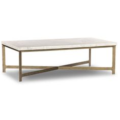 a coffee table with marble top and metal legs