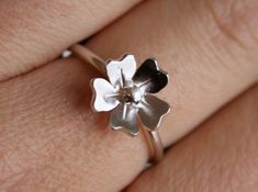 Petite Rose Silver Flower Ring Silver RIng 925 Ring Silver | Etsy Rose Ring Flower, Silver Flower Ring, Handmade Sterling Silver Rings, Ring Flower, Pretty Flower, Rose Ring, Small Rose, 925 Ring, Sterling Silver Flowers