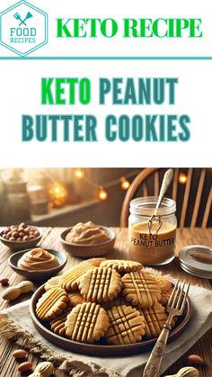 keto peanut butter cookies on a wooden table