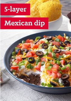 the mexican dip is ready to be eaten