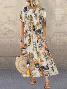 Women's Dresses | Cheap Maxi, Midi & Mini Dresses for Sale - Azzlee Floral Clothes, Boho Floral Maxi Dress, Dot Print Dress, Short Sleeve Maxi Dresses, Vintage Maxi Dress, Pleated Maxi Dress, Floral Print Maxi Dress, Pleated Maxi, Plus Size Maxi Dresses