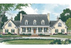 this is an artist's rendering of the country house plans for homes in new england