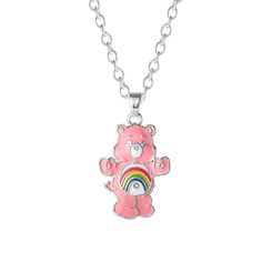 Brighten your day with the Care Bears Cheer Bear 3D Pendant Necklace. This adorable necklace features a 3D Cheer Bear pendant, beautifully capturing the essence of the cheerful character. With its vibrant colors and playful design, it's the perfect accessory for fans of all ages. Care Bear Accessories, Nickel-free Novelty Pendant Necklaces, Cute Birthday Pendant Jewelry, Nickel-free Novelty Pendant Necklace, Novelty Nickel-free Pendant Necklace, Adjustable Jewelry With Cute Design Gift, Cute Multicolor Pendant Jewelry, Cute Adjustable Charms Necklaces, Cute Adjustable Charm Necklaces