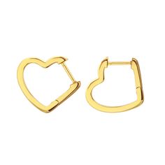 Show the love with our heart-shaped huggie hoop earrings from Kris Nations! These gold or silver earrings measure 15mm and have an easy hinge closure. Gold Open Heart Huggie Earrings For Everyday, Gold Sterling Silver Huggie Earrings For Valentine's Day, Small Hoop Yellow Gold Earrings For Valentine's Day, Gold Hypoallergenic Open Heart Hoop Earrings, Heart-shaped Yellow Gold Hoop Earrings For Everyday, Gold Open Heart Huggie Earrings For Anniversary, Everyday Heart-shaped Hoop Earrings In Yellow Gold, Yellow Gold Heart Hoop Earrings For Everyday, Everyday Heart-shaped Yellow Gold Hoop Earrings