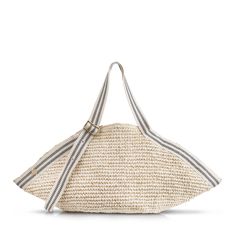 This vegan raffia fan shaped shoulder bag is the effortlessly chic and practical way to carry your summer essentials.Its contemporary silhouette is skilfully handwoven using natural raffia plant fibres, resulting in a gorgeous textural and tactile bag that oozes luxury and style.It features adjustable black and cream jacquard shoulder straps, stud fastener closures, 4 roomy internal pockets and a phone pocket. Complete the look with our padang medium brim hat. Each bag comes with its own unique Raffia Bucket Hat, Resort Accessories, Bag Aesthetic, Spring Makeup, Plant Fibres, Summer Stripes, Belt Purse, Padang, Bags Aesthetic