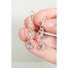 Check out our simple and elegant dangle hoop earrings! These earrings are composed of two tiers of connected teardrop-shaped hoops. Each hoop houses a single green tourmaline stone.  The total length of the earrings, including the ear hooks, measures 1.5 inches. They are lightweight and designed to sway freely! Great for everyday wearing. These earrings are made to order and with natural stone. Please keep in mind that natural stones may vary slightly in color and shape, and may sometimes have small inclusions. Each handcrafted piece of jewelry will arrive in a cute gift box with a polishing cloth to keep your jewelry looking beautiful for years to come. Please read shop announcements for any important info before placing an order. For any questions or comments, please feel free to message Delicate Hypoallergenic Teardrop Hoop Earrings, Everyday Dangle Drop Earrings With Matching Set, Wire Wrapped Teardrop Drop Earrings, Dainty Teardrop Earrings With Lever Back, Delicate Silver Teardrop Earrings, Teardrop Hoop Earrings, Dangle Hoop Earrings, Cute Gift Boxes, Handmade Gifts For Her