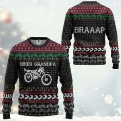 Introducing the Biker Grandpa Braaap Unisex Ugly Christmas Sweater – the ultimate gift for this Christmas season! This one-of-a-kind sweater combines comfort, style, and a touch of humor, making it a must-have for anyone looking to spread some holiday cheer. Featuring a unique design that showcases a fearless biker grandpa revving his engine, this sweater... Christmas Sweater Men, Chic Sweaters, Urban Chic, Gift For Christmas, Merry Xmas, Wool Blend Sweater, Ugly Sweater, Ugly Christmas, Christmas Sweater