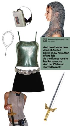 Cool unique halloween costuke , joan of arc with her melting walkman #halloween #halloweencostumesforwomen #costume Joan Of Arc Halloween, Pretty Woman Halloween Costume, Unusual Halloween Costumes, Tinkerbell Halloween Costume, Gay Halloween Costumes, Badass Halloween Costumes, Halloween Costume Idea, Pretty Halloween Costumes