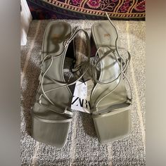 Brand New, Never Worn. Purchased For A Wedding And Ended Up Not Wearing. They Have Been Stored In My Closet. There Are Some Minor Scrapes (All In Photos) From Storing. Tags Attached. All Angles Of The Shoes Are Photographed. Gold Buckle/Closure On Ankle Strap. Size 40 (Women’s 9) Make Me An Offer :) I Accept Or Counter Most! Square Toe Sandals For Wedding In Spring, Zara Open Toe Heels For Wedding, Zara Summer Wedding Heels, Zara Square Toe Heels With Wrapped Heel, Square Toed Heels, Shoes Pastel, Clear Heel Shoes, Black Pointed Toe Heels, Pink Mules