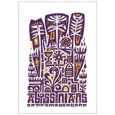 a purple and yellow poster with the words,'i am grateful'in different languages