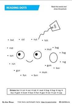 the worksheet for reading dots is shown in this page, which shows an image of