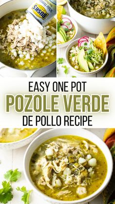 Discover how to make pozole verde de pollo at home with this flavorful recipe. This pozole verde de pollo video recipe shows you how to blend fresh ingredients like tomatillos, cilantro, and jalapenos for a rich, authentic taste. Follow along to create a bowl of traditional pozole verde de pollo mexicano with a deliciously bold flavor that everyone will love. Chicken Verde Posole Recipe, Turkey Posole Soup Recipes, Pozole Chicken Recipe, Easy Chicken Pozole Verde, Easy Green Pozole Recipe Chicken, Posole Instant Pot Recipe, Verde Pozole Chicken, Green Chile Chicken Posole, Pozole Recipe Verde