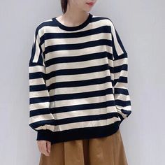 Top Seller for Women Mixed Colors Stripe Oversize Loose Round Neck Pullover Sweater Casual Tops, women's top Oversized Striped Long Sleeve Sweater, Oversized Striped Sweatshirt For Fall, Photography Lighting, Mixed Colors, Color Stripes, Light Photography, Height And Weight, Black Coffee, Fashion Tops