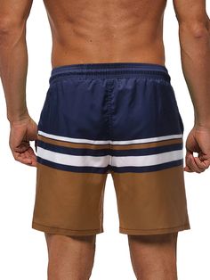 Upgrade your swimwear game with our must-have Striped Drawstring Swim Shorts. The classic striped pattern is effortlessly cool, while the patched details give them a touch of individuality. The drawstring closure ensures a comfortable fit, and the pocket adds practicality. Get ready to turn heads wherever you go! Details: Pattern Type: Striped Details: Patched, Drawstring, Pocket Type: Bottoms Bottom Type: Shorts Fabric: Non-Stretch Composition: 100% Polyester Care Instructions: Machine wash or Striped Swim Trunks For Swimming, Striped Swim Trunks For Beachwear, Striped Swim Trunks For Swimming Beachwear, Sporty Striped Swim Trunks For Summer, Striped Drawstring Bottoms For Beach, Sporty Striped Swimwear For Beach Season, Striped Beach Bottoms With Drawstring, Summer Striped Tie-side Bottoms, Striped Short Beachwear Swim Trunks