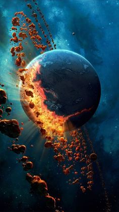 an artist's rendering of the destruction of earth