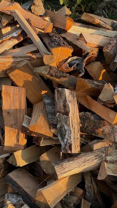 a pile of chopped wood sitting next to each other