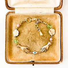 Adjustable Pastel Charm Bracelet - Nest Pretty Things Burlington Vt, Gold Filled Hoops, Brass Charms, Trade Beads, Cute Charms, Beaded Hoops, Pretty Things, Glass Beads, Gift Box