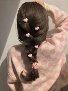 Pink Casual   Plastic Floral,Heart  Embellished   Women Accessories Hair Pink Accessories, Heart Hair Clips Aesthetic, Cute Accessories Hair, Heart Hair Accessories, Cute Hair Accessories Aesthetic, Pink Accessories Aesthetic, Hair Accessories Aesthetic, Girly Hairstyle, Pink Hair Accessories