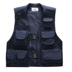 This item is only for one waistcoat. Please note this is in Asian sizing, smaller than western size e.g. UK, US, AU. Please check the measurements carefully before making a purchase. Please allow 2-4cm discrepancy due to different measurement method. If you are not sure which size to buy, please provide height and weight, we will recommend a suitable size. Men Fishing Vest Mesh 14 Pockets Cargo Waistcoat Outdoor Hiking Gilet Summer Top Material: polyester Color: black, red, beige, blue, green Si Hiking Vest, Men Fishing, Cargo Vest, Fishing Vest, Utility Vest, Pockets Fashion, Fish Man, Casual Vest, Vest Fashion