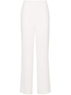 Flared pants by Parosh present a sophisticated crepe texture with tonal stitching. The mid-rise design includes a comfortable rear elasticated waistband and two side slash pockets, making them perfect for casual outings or relaxed gatherings.

- Sophisticated crepe texture
- Tonal stitching
- Mid-rise design
- Rear elasticated waistband
- Two side slash pockets White Flare Pants, White Flares, Flared Trousers, Bell Bottom Pants, Flare Trousers, Straight Leg Trousers, Ivory White, White Shop, Flare Pants