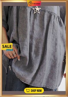 Gray Round Neck Cotton Plain 3/4 Sleeve T-shirt Gray Long Sleeve T-shirt For Summer, Solid Color Relaxed Fit Top With 3/4 Sleeves, Casual Solid Color Tops With 3/4 Sleeves, Casual Gray Tops With 3/4 Sleeve, Relaxed Fit Half Sleeve Tops For Fall, Fall Relaxed Fit T-shirt With 3/4 Sleeves, Casual 3/4 Sleeve Summer T-shirt, Oversized Casual T-shirt With 3/4 Sleeves, Gray 3/4 Sleeve Tops For Fall