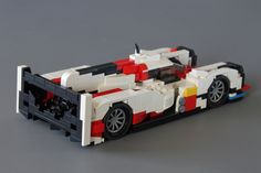 a lego model of a race car is shown