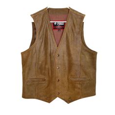 Classic Leather Gear FIRST Mens Size L Brown Leather Vest Snap-Up -  | Buy at Parsimony Shoppes Brown Leather Vest, Vintage Trucker Hats, Style Vest, Leather Gear, Brown Pattern, Accessories Bags Purses, Leather Vest, Kids Boots, Classic Leather