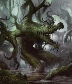 an image of a monster like creature in the woods