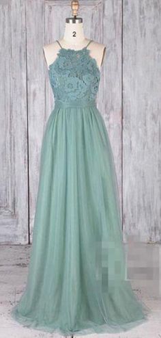 Modest Dusty Green Bridesmaid Dresses Lace Illusion Long Bridesmaid Dresses Light Sage Green, Sage Green Bridesmaid Dresses Modest, Dusty Green Bridesmaid Dresses, Simple Prom Dress Modest, Light Green Prom Dresses, Light Green Prom Dress, High School Prom Dress, Homecoming Dresses Modest, Simple Formal Dress